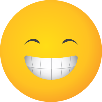 Emoji face big smile vector
