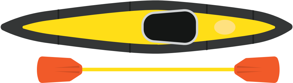 kayak and paddle vector