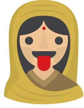 Emoji Indian woman tongue vector