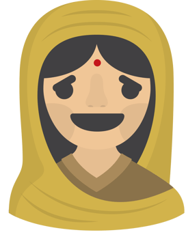 Emoji Indian woman relieved vector