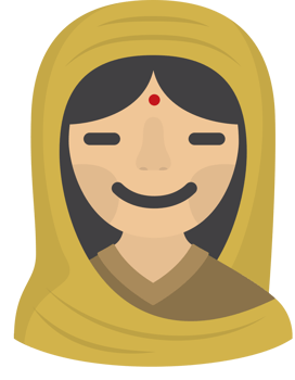 Emoji Indian woman big smile vector
