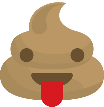 Emoji poop tongue vector