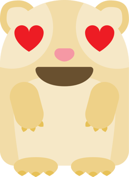 Emoji guinea pig love vector