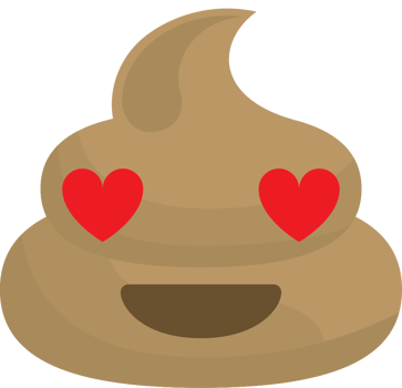 Emoji poop love vector