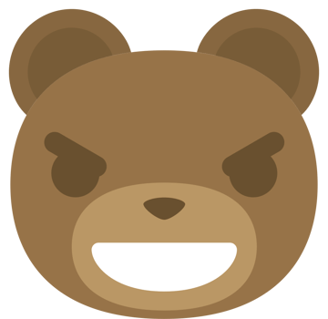 Emoji bear face evil smile vector