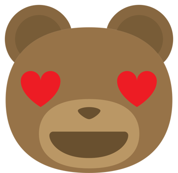Emoji bear face love vector