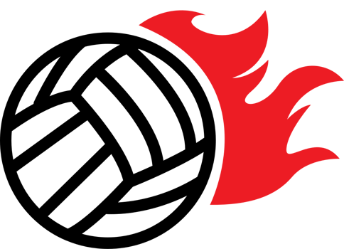 Volleyball on fire vector