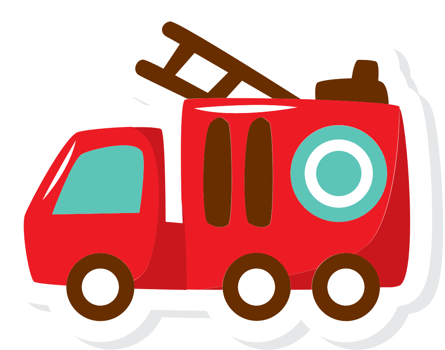 Fireman fire truck vector