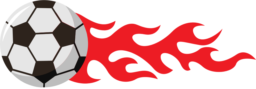 Soccer ball on fire vector