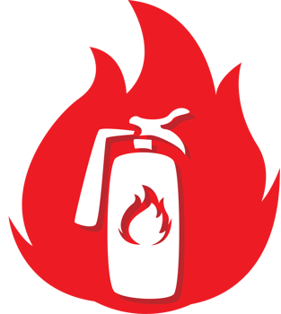 Fireman fire extinguisher vector