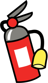 Fireman fire extinguisher vector