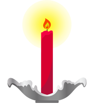 candle stick on fire vector