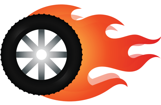 Burn out tire vector