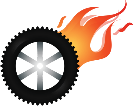 Burn out tire vector