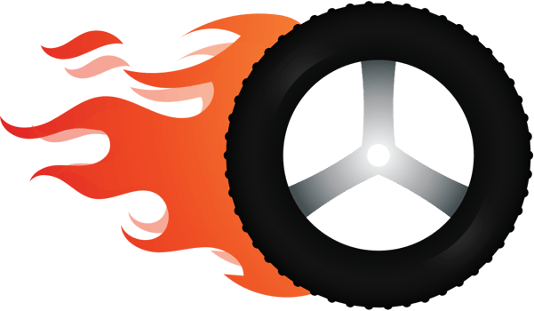 Burn out tire vector