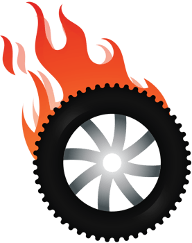 Burn out tire vector