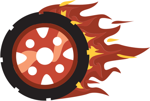 Burn out wheel vector