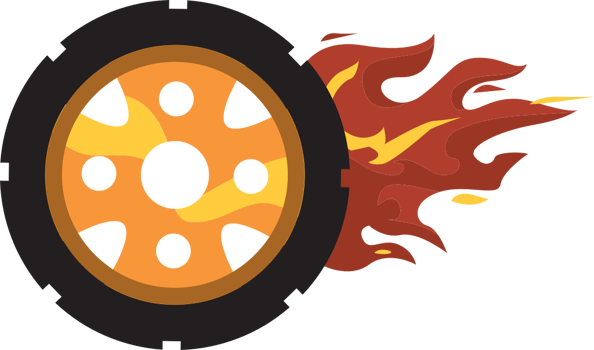 Burn out wheel vector
