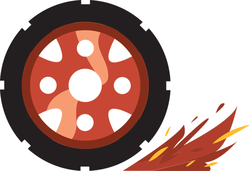 Burn out wheel vector