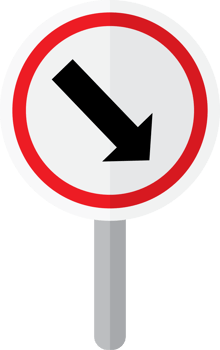 pass on this side road sign vector