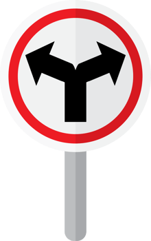 intersection ahead road sign vector