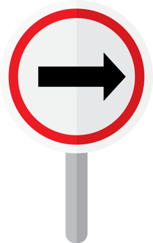 turn right road sign vector