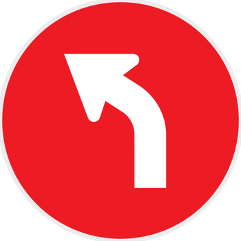 curve road sign vector