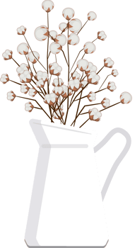 Dried flower pot vector