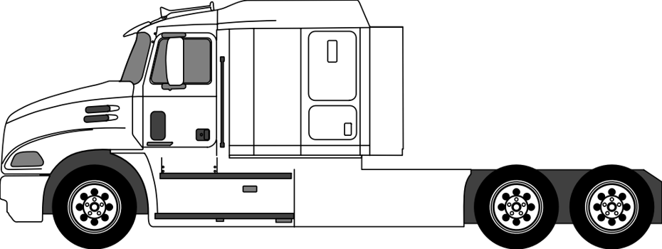 cap semi-tractor truck vector