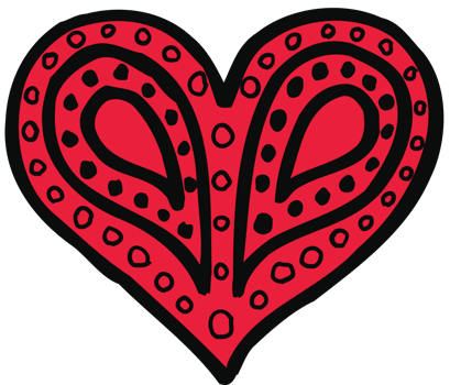 Heart hand drawn vector