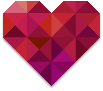Heart low poly vector