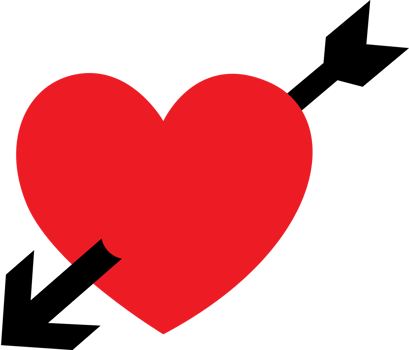 Heart arrow vector
