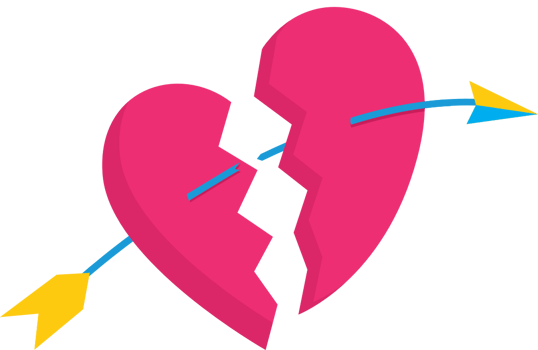 Cute heart with arrow vector