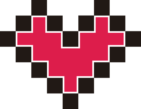 Heart pixelate vector