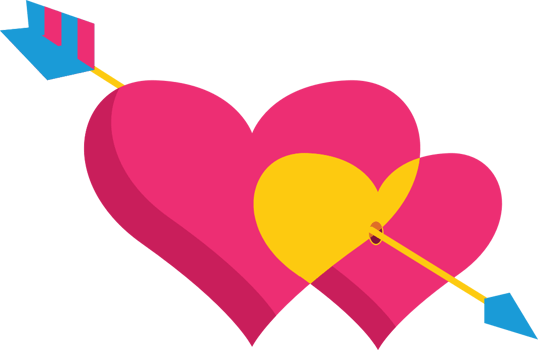 Cute heart with arrow vector