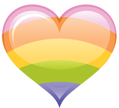 Rainbow retro heart vector