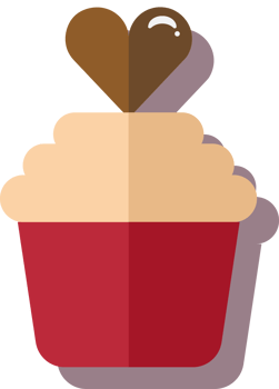 Heart cupcake vector