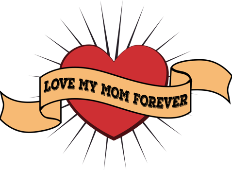 Heart love my mom forever vector