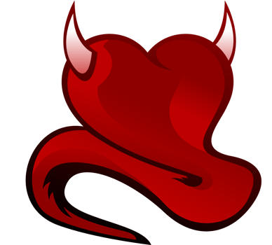 Heart with horn tattoo vector