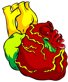 Heart human tattoo vector