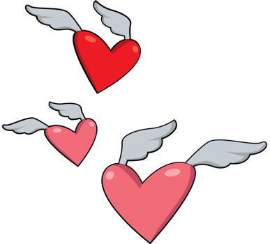 Heart wing vector