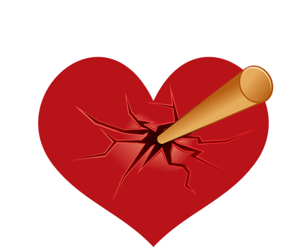 Heart arrow struck vector