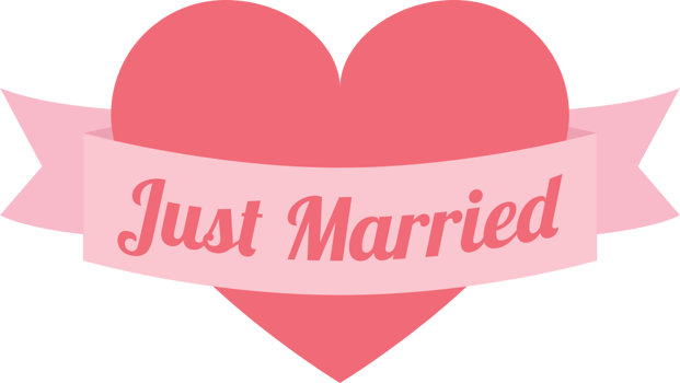 Heart just married vector