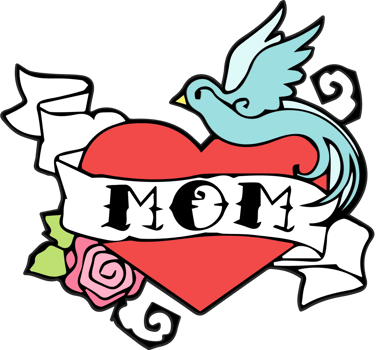 Heart mom tatttoo vector