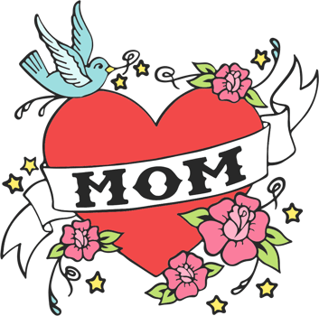 Heart mom tatttoo vector