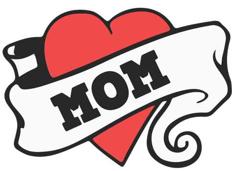Heart mom tatttoo vector