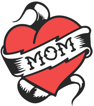Heart mom tatttoo vector