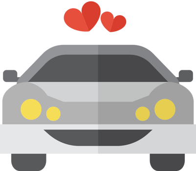 Heart wedding car vector