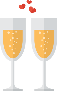 Heart wedding toast vector
