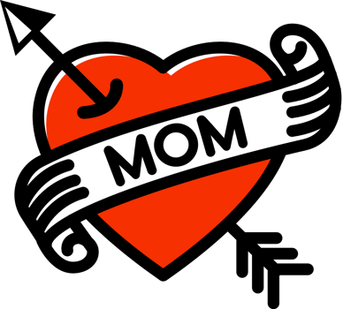 Heart mom tattoo vector